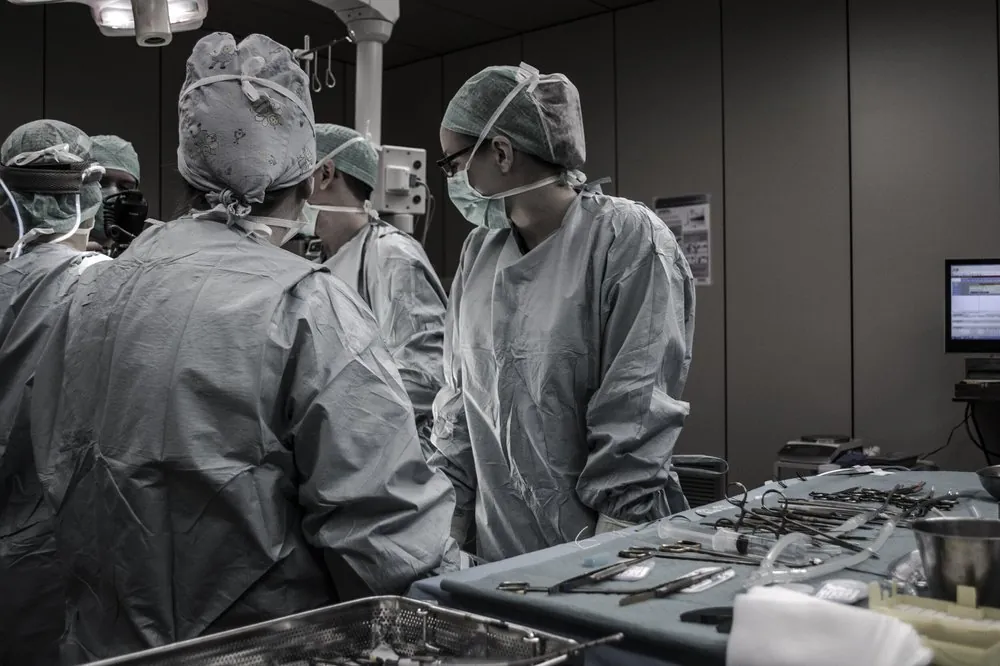 Surgeons at work in an operating room